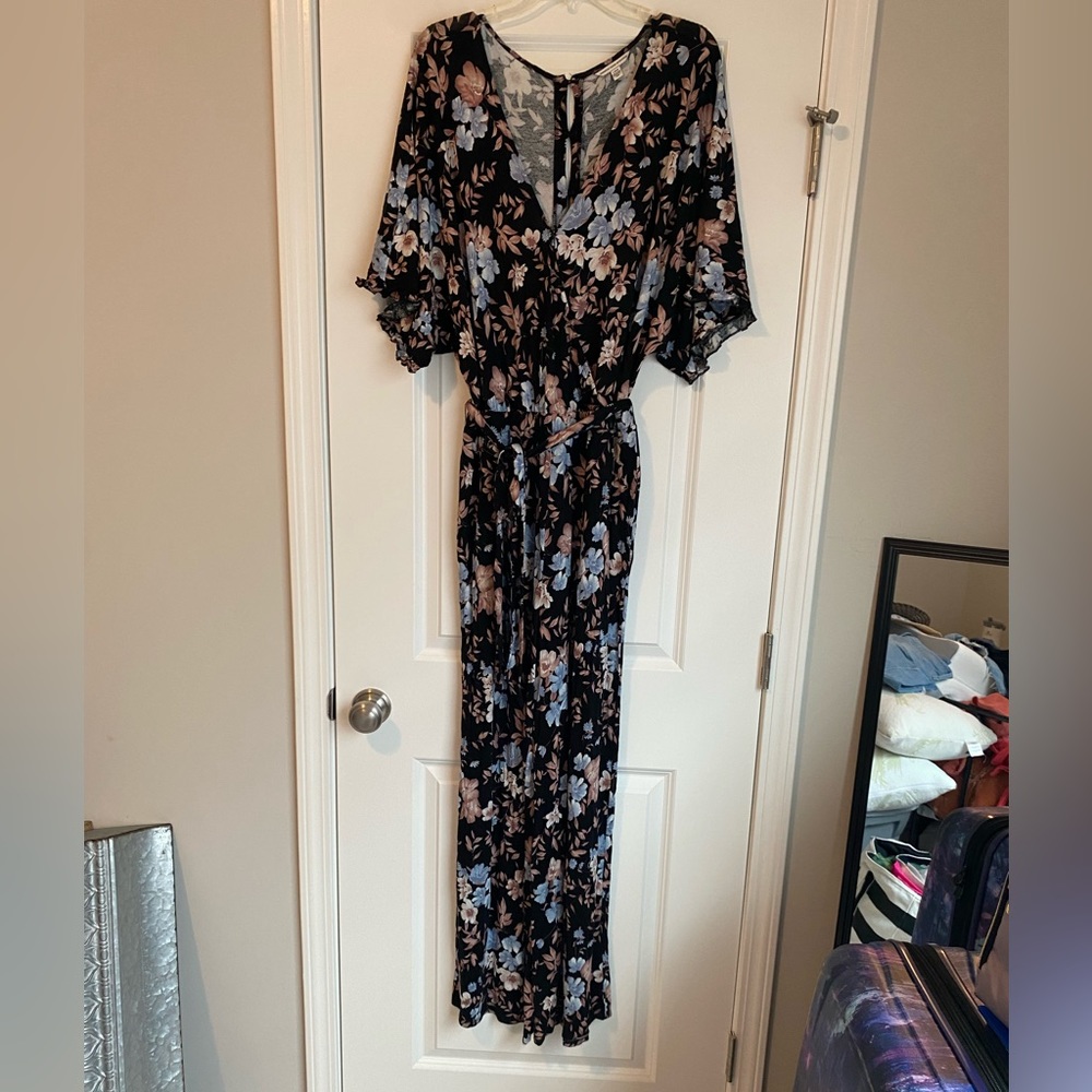 AE Printed Floral Wide Leg Jumpsuit